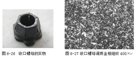收口螺母的實物6-27 收口螺母調(diào)質(zhì)金相組織 400&times;