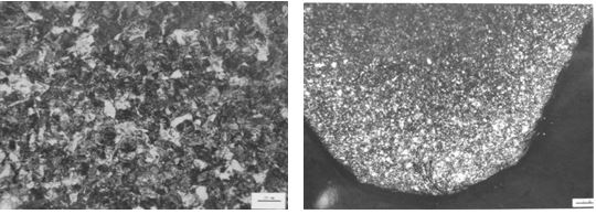 圖11-148 斷裂螺栓心部金相組織圖11-149 斷裂螺栓牙頂金相組織 圖11-148 斷裂螺栓心部金相組織圖11-149 斷裂螺栓牙頂金相組織